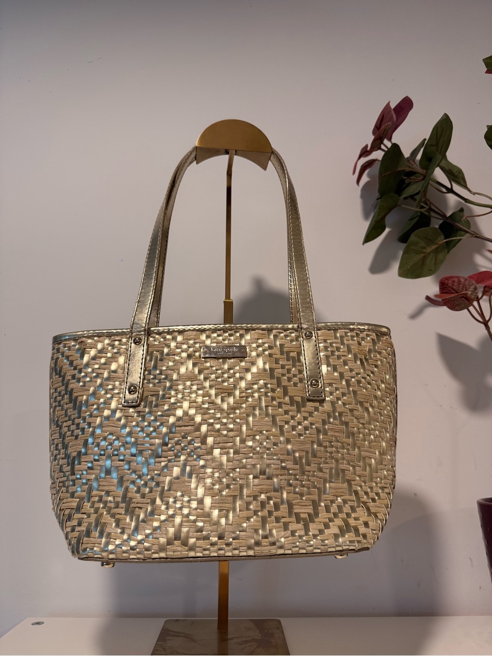 Kate Spade New York Woven Tote Bag - Gold